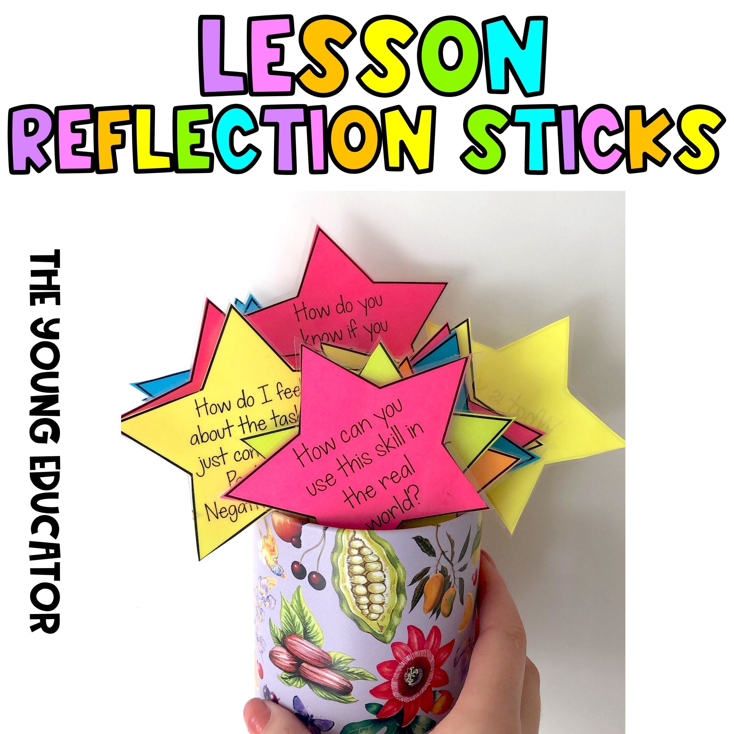 Lesson Reflection Sticks for Kids | Formative Assessment Prompts – The ...