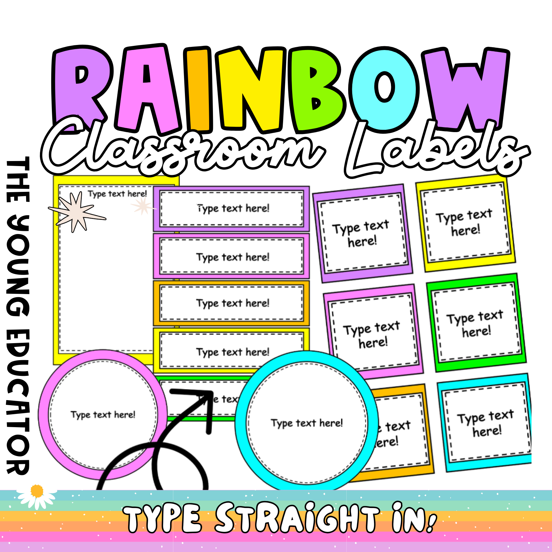 Printable Editable Name Tags for desks, classroom organization, and student supplies.