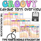Printable Editable Term Overview Template – Groovy design for structured term planning.