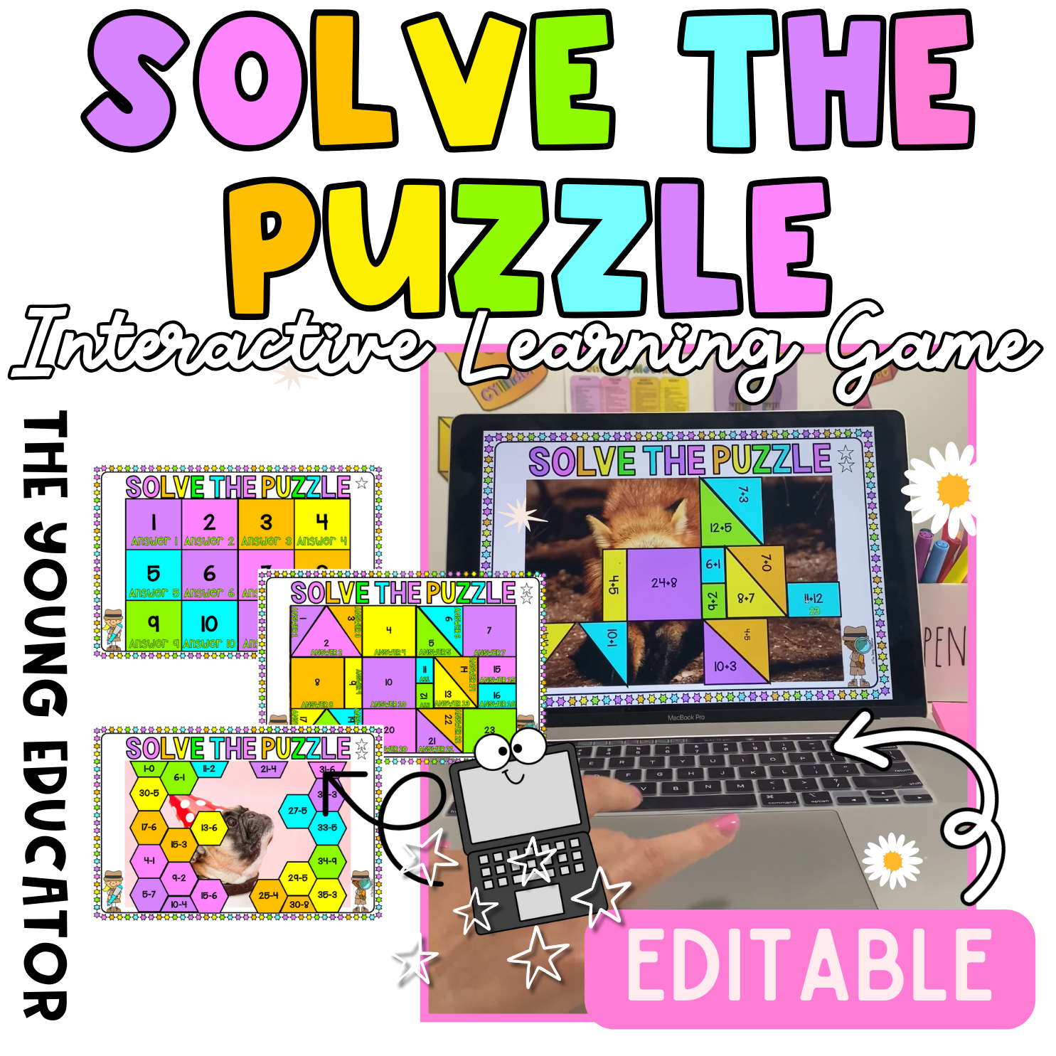 Puzzle PowerPoint Game for interactive classroom learning and student engagement.