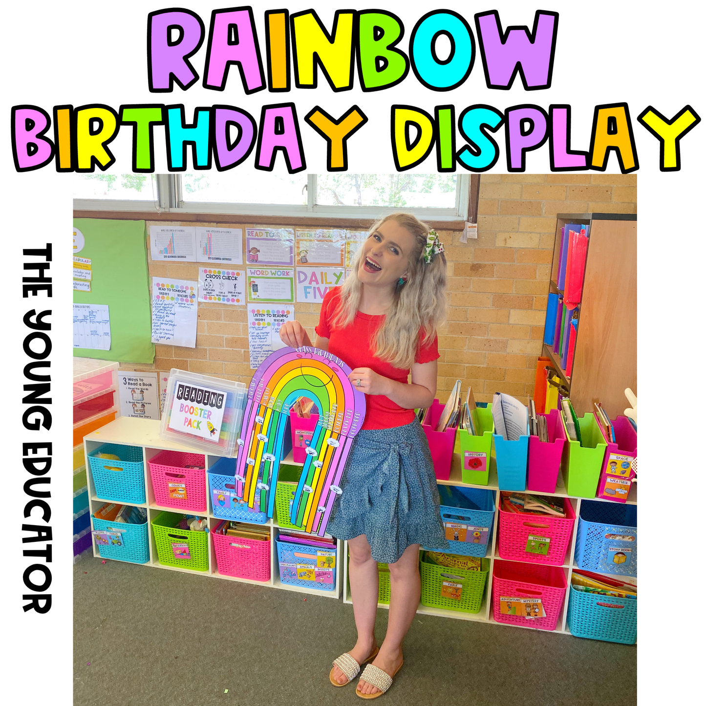 Rainbow Birthday Display for classrooms to celebrate student birthdays in a fun and engaging way.