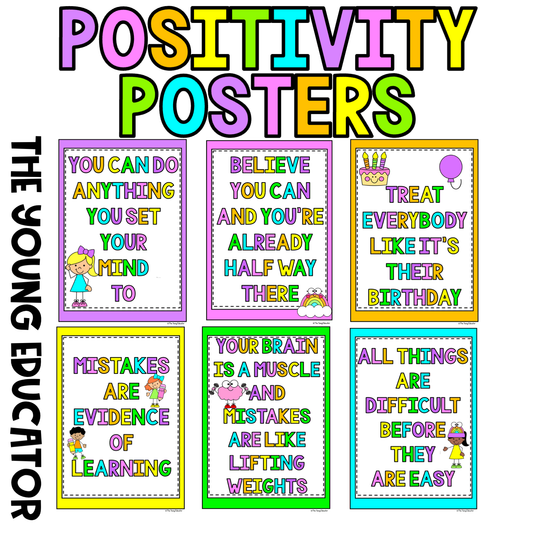 Rainbow Motivational Posters for a positive and inspiring classroom atmosphere.