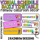 Rainbow visual timetable for kids, perfect for a classroom schedule display.

