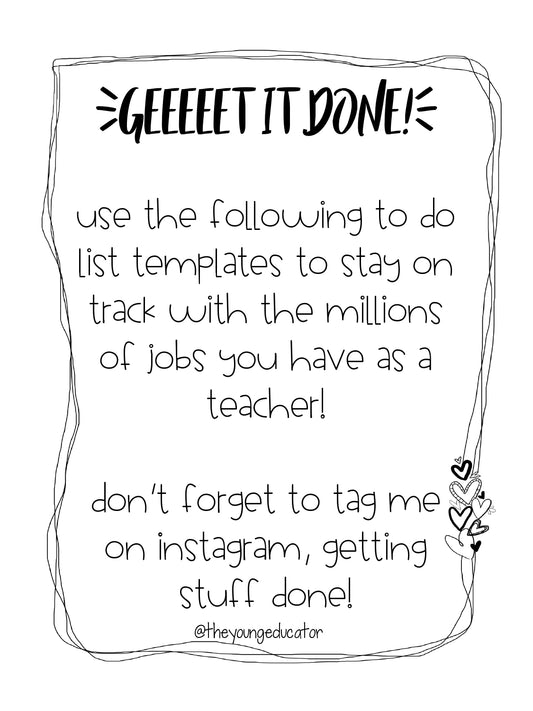 Organized Teacher To-Do List printable to manage daily classroom tasks.
