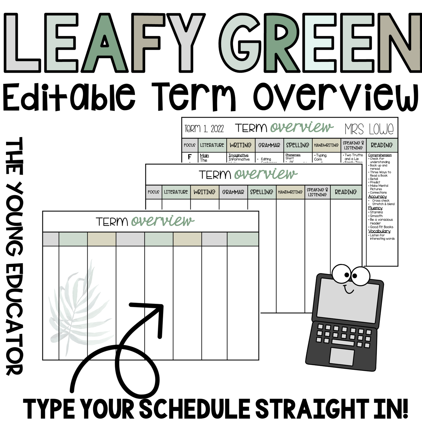 Term Curriculum Planner for Classroom with editable features for teachers
