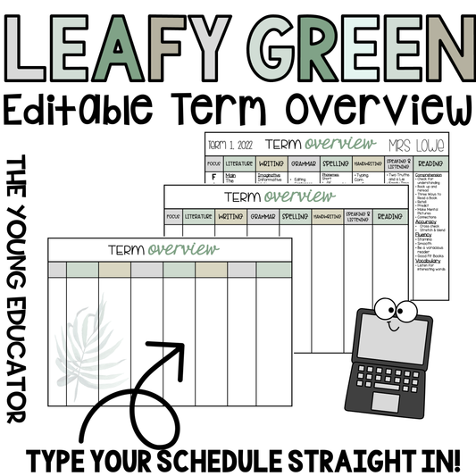 Term Curriculum Planner for Classroom with editable features for teachers
