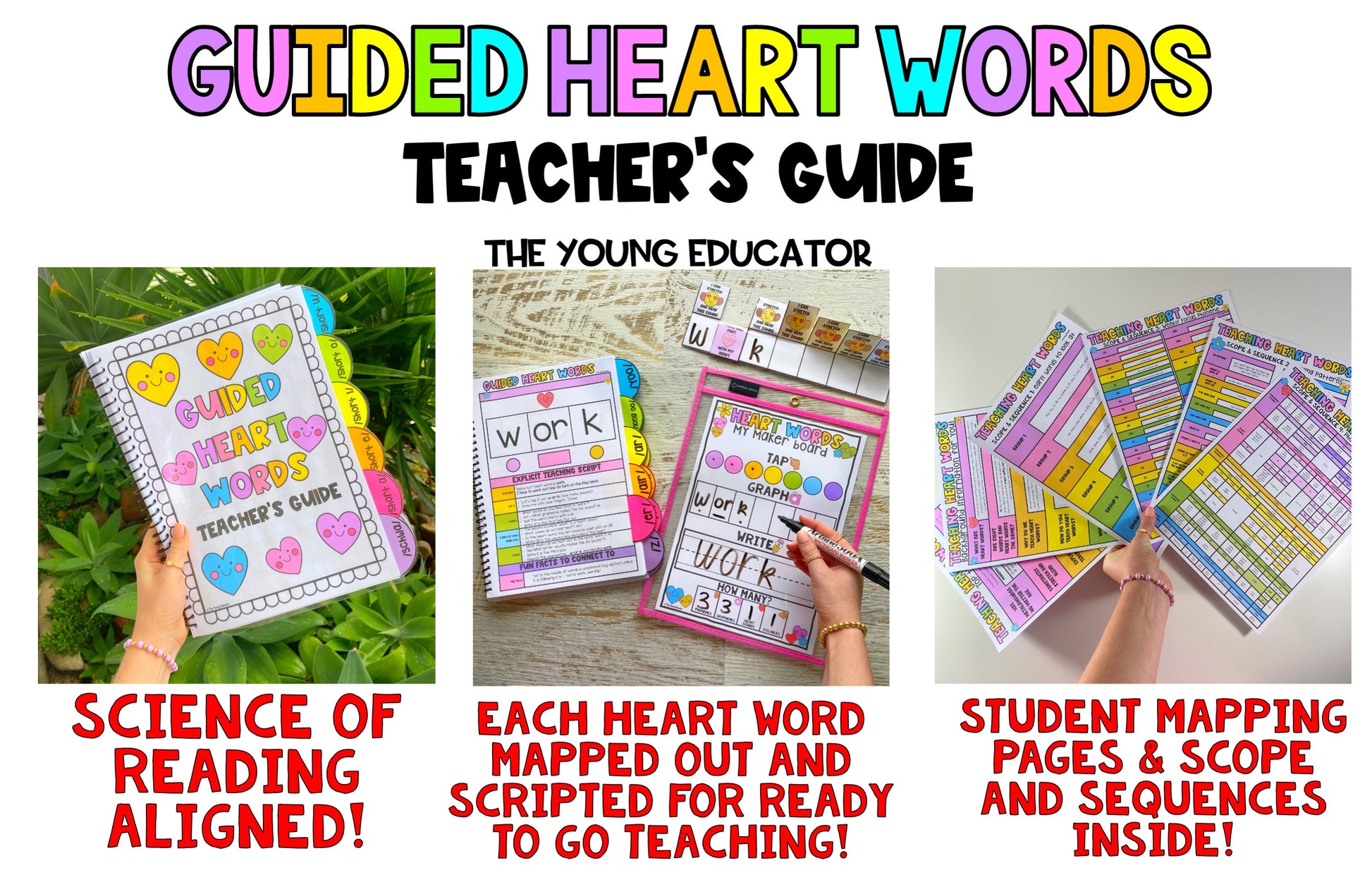 Printable Tricky Words Teaching Resource with phonics-based learning tools.