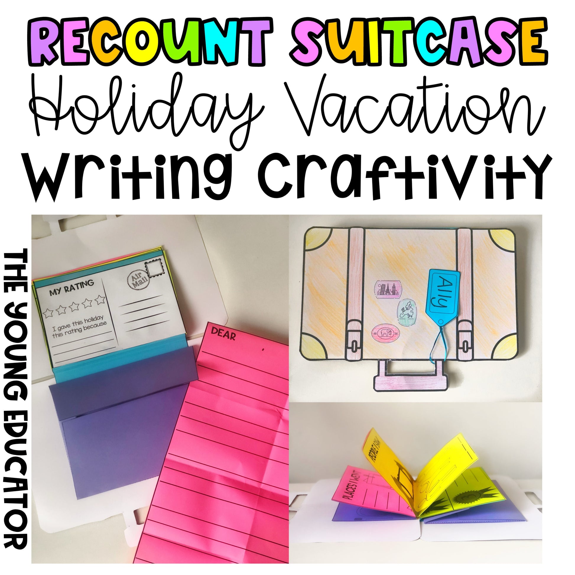 Engaging vacation writing activity printable for students to recount holiday experiences.